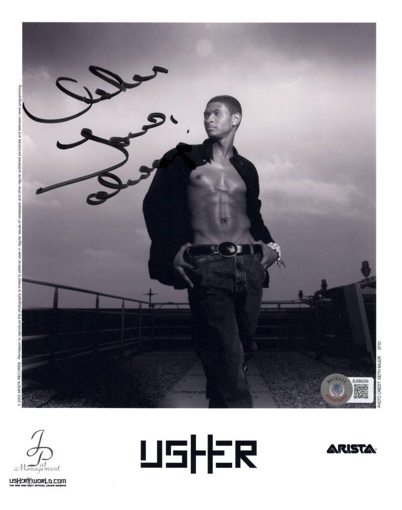 Usher Raymond Signed Autograph 8x10 Photo Beautiful Signature w/ Love Always BAS