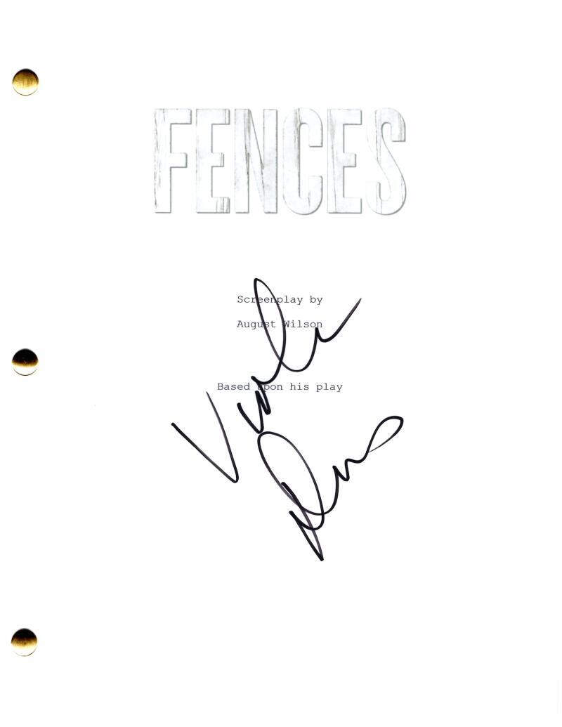 Viola Davis Signed Autograph Fences Movie Script Screenplay w/ Denzel Washington