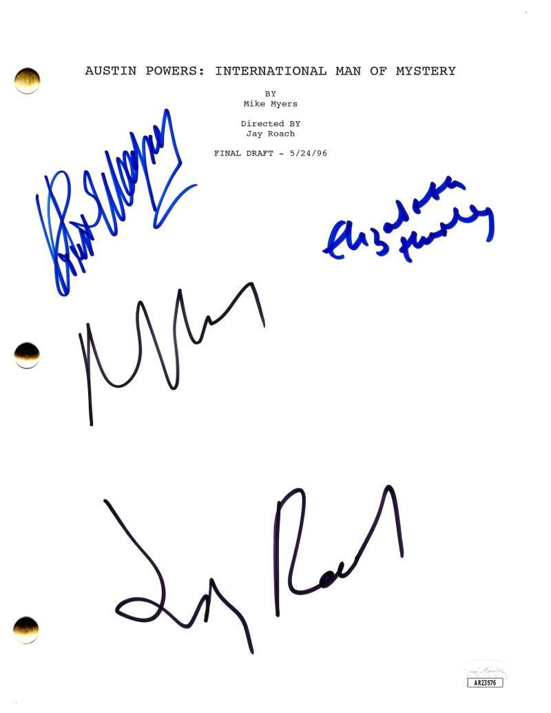 Mike Myers Robert Wagner +2 Signed Autograph Austin Powers Script w/ JSA COA