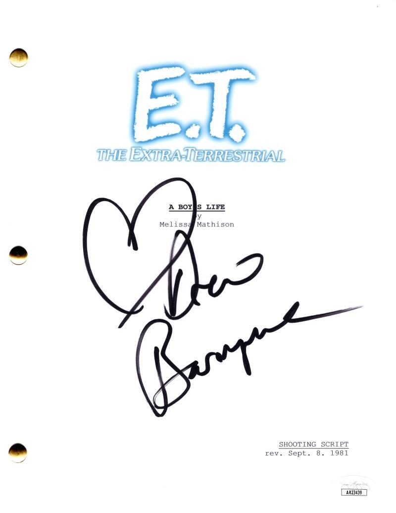 Drew Barrymore Signed Autograph ET Movie Script Screenplay w/ Full Signature JSA