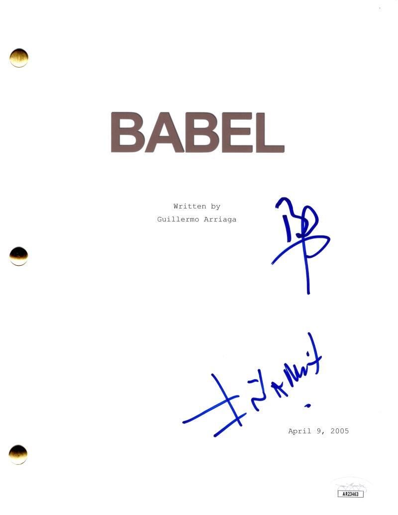 Alejandro Inarritu Brad Pitt Signed Autograph Babel Movie Script Screenplay JSA
