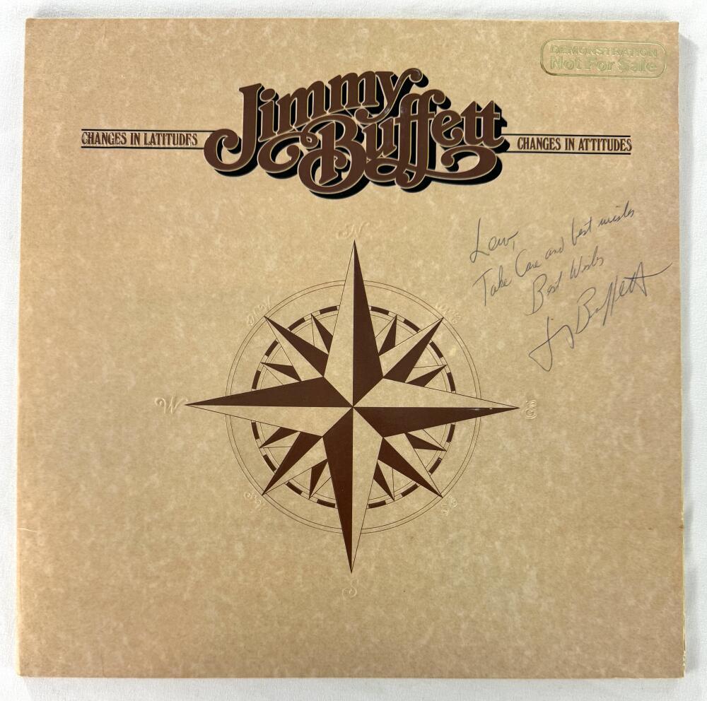 Jimmy Buffett Signed Autograph Album Vinyl Record - Changes in Attitudes JSA COA