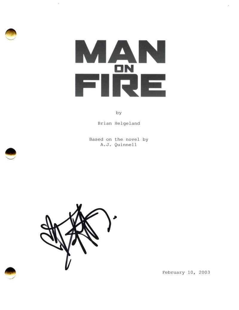 Dakota Fanning Signed Autograph Man on Fire Movie Script w/ Denzel Washington
