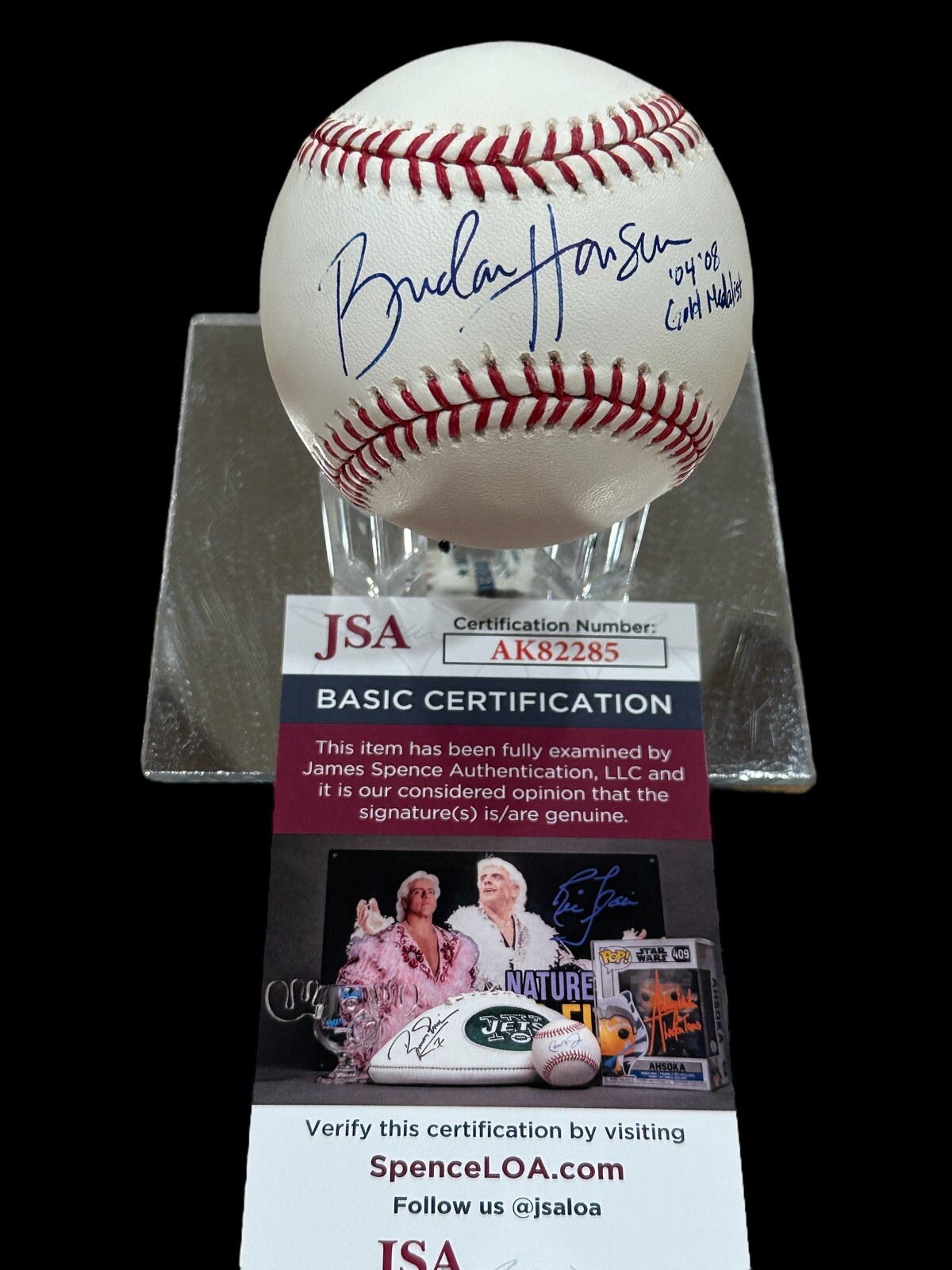 Brendan Hansen Olympic Gold Sliver Medal Swimmer Signed Autograph Baseball JSA