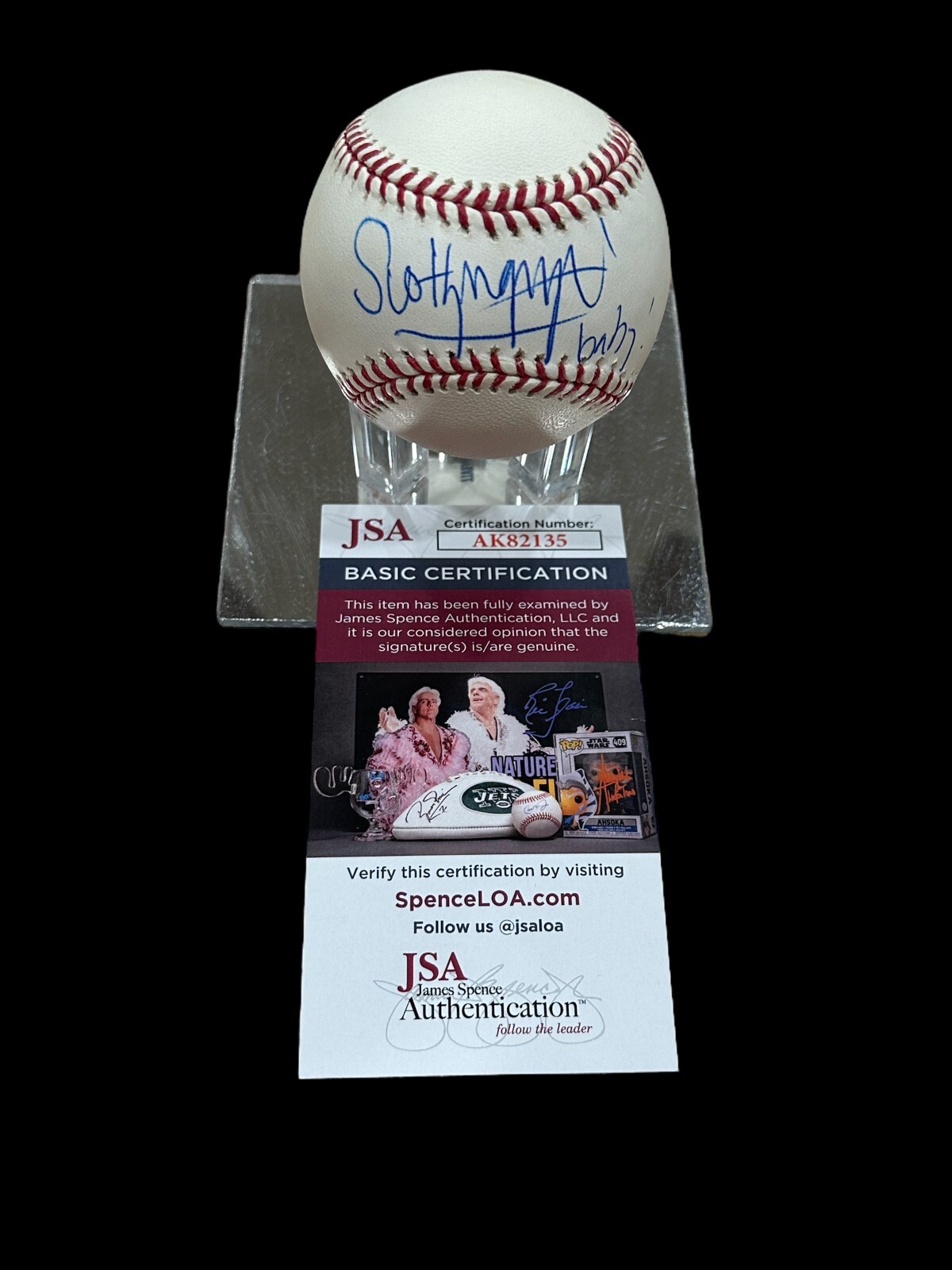 Scotty Nguyen 5x World Series of Poker Champ WPT Signed Autograph Baseball JSA