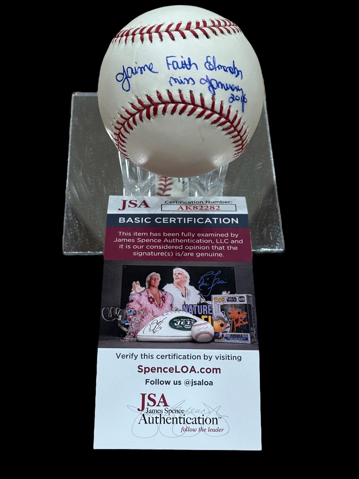 Jaime Edmondson Longoria Playboy Playmate Jan 2010 Signed Autograph Baseball JSA