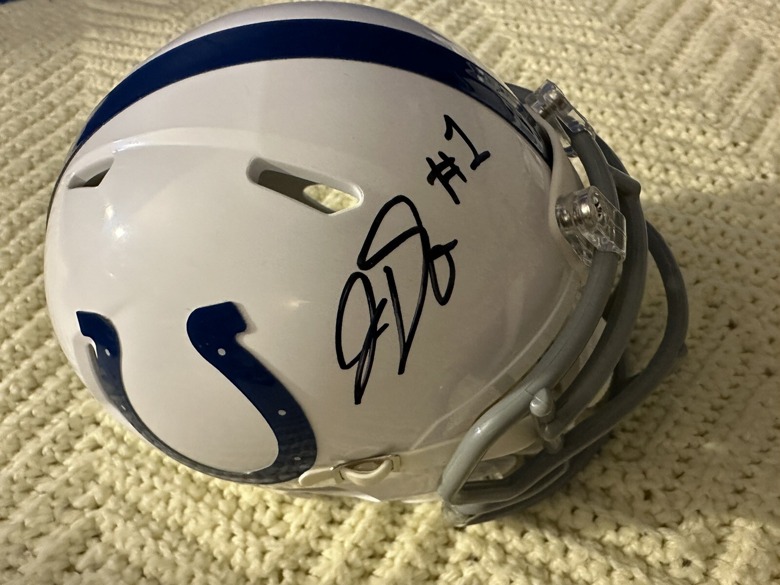 Josh Downs Signed Indianapolis Colts Mini Helmet Autographed