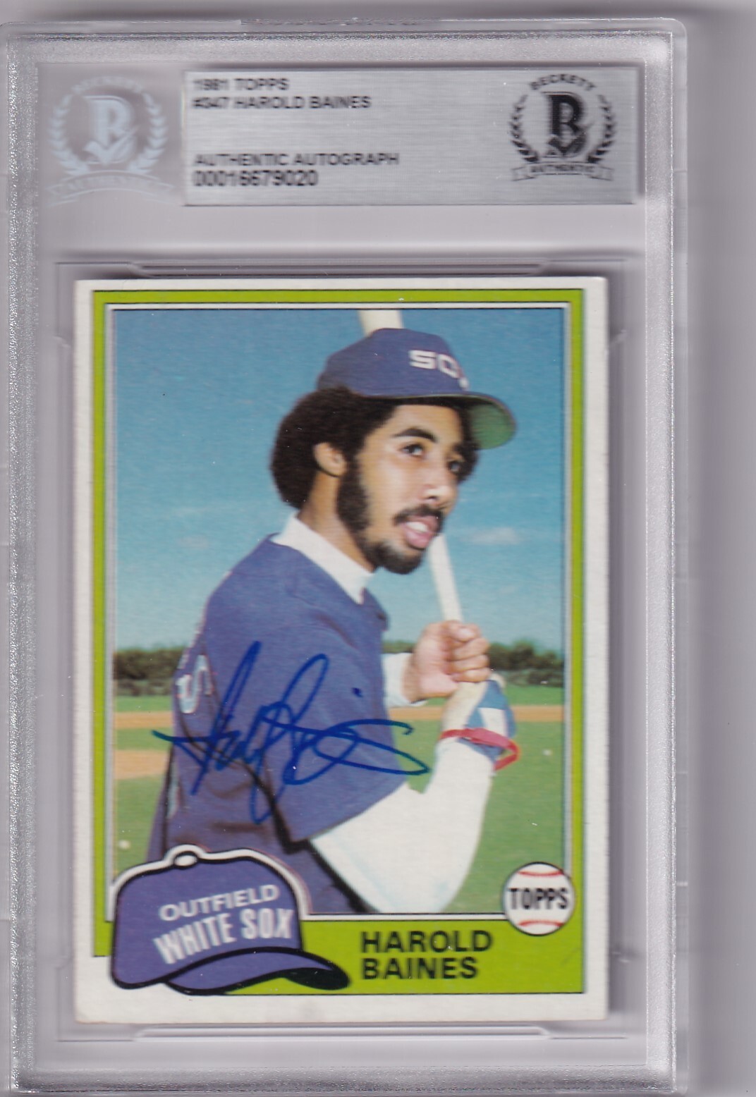 HAROLD BAINES signed (1981 TOPPS) Baseball WHITE SOX Baseball card BECKETT BAS