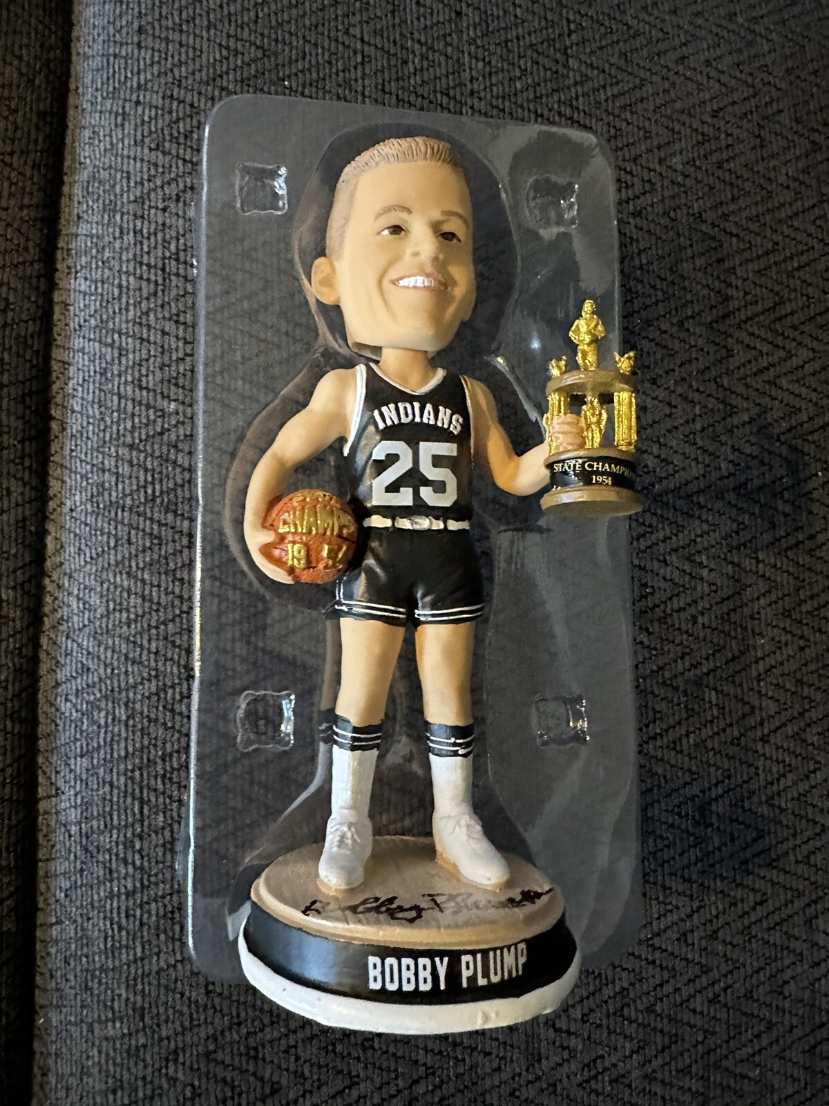 Bobby Plump Signed BOBBLEHEAD 1954 Milan Indians “Hoosiers” Movie Inspiration B