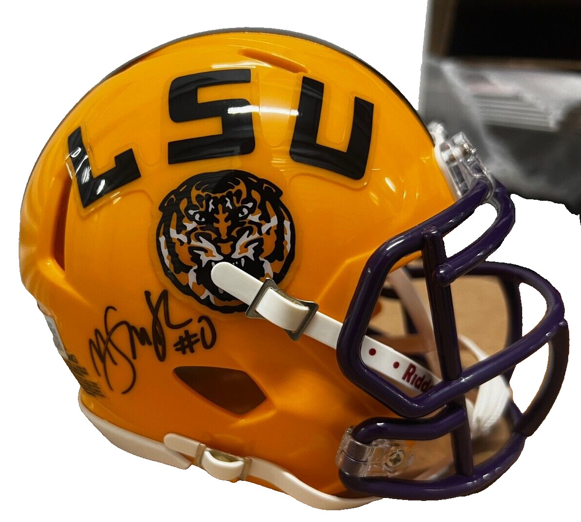 MAASON SMITH signed (LSU TIGERS) mini football helmet BECKETT BM02889