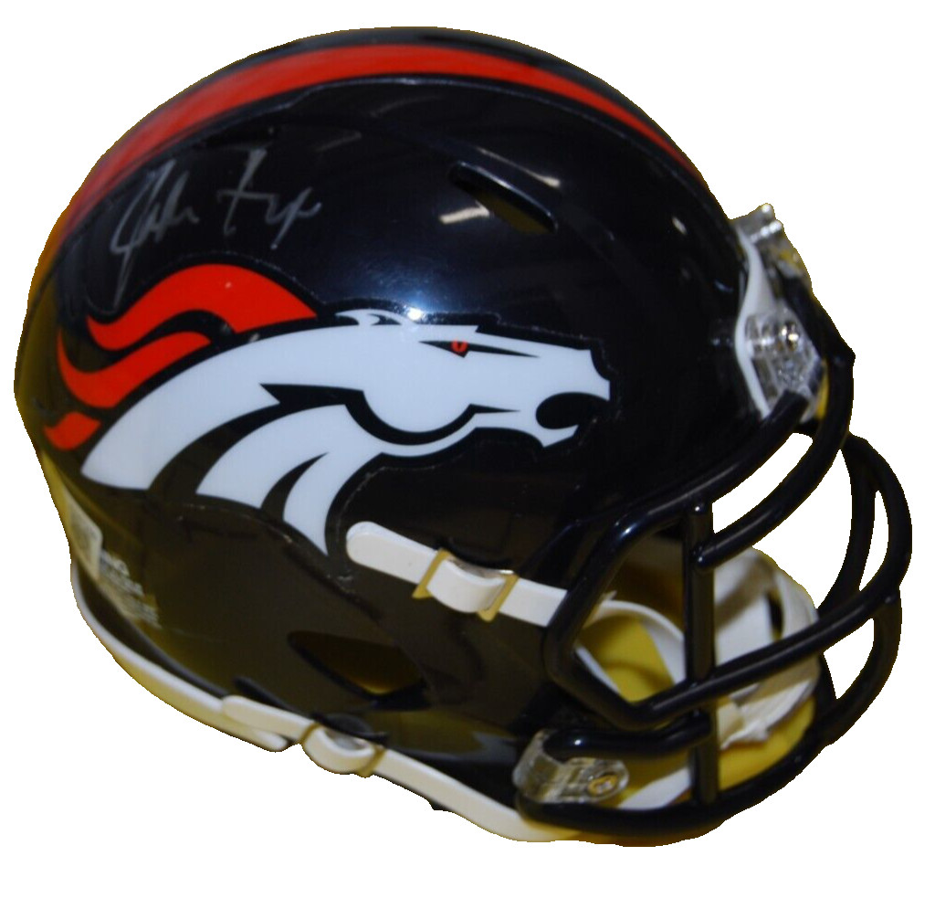 JOHN FOX signed (DENVER BRONCOS) mini football helmet BECKETT BAS AD47299