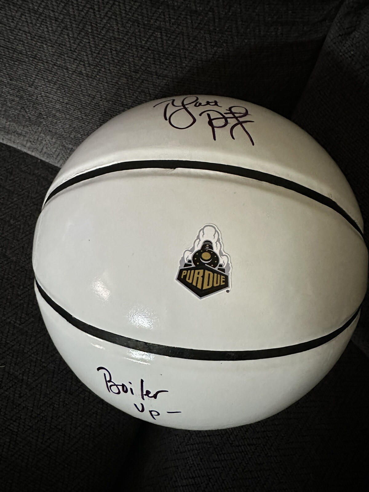 Coach Matt Painter Signed NCAA Basketball 29.5 Purdue Boilermakers Light Smear