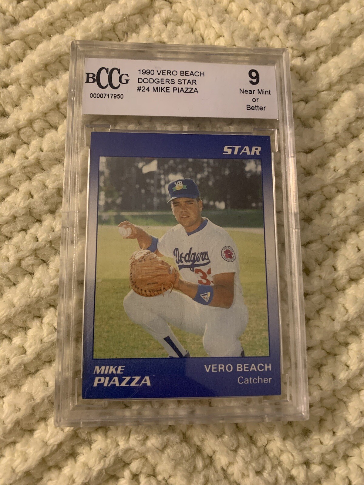 Mike Piazza 1990 Star BCCG Graded 9 Trading Card # 24 Slabbed Beckett Rookie RC