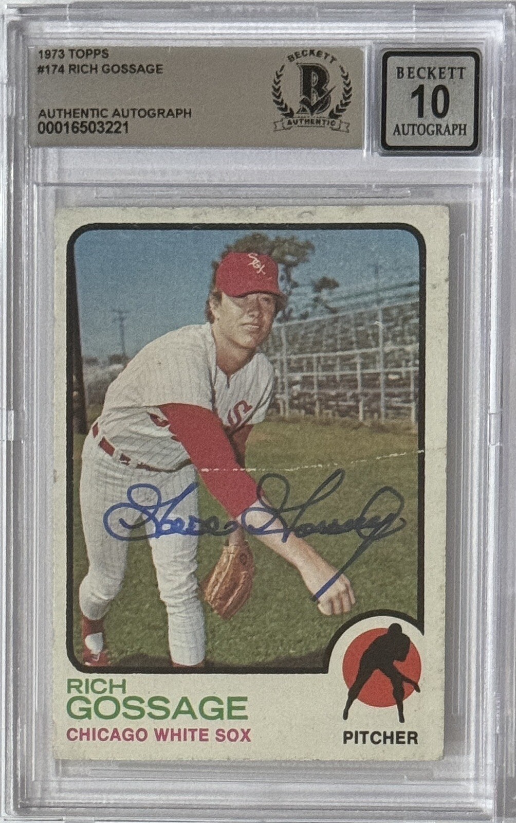 1973 Topps Rich Goose Gossage Signed HOF Rookie RC BAS Beckett BGS 10 Autograph