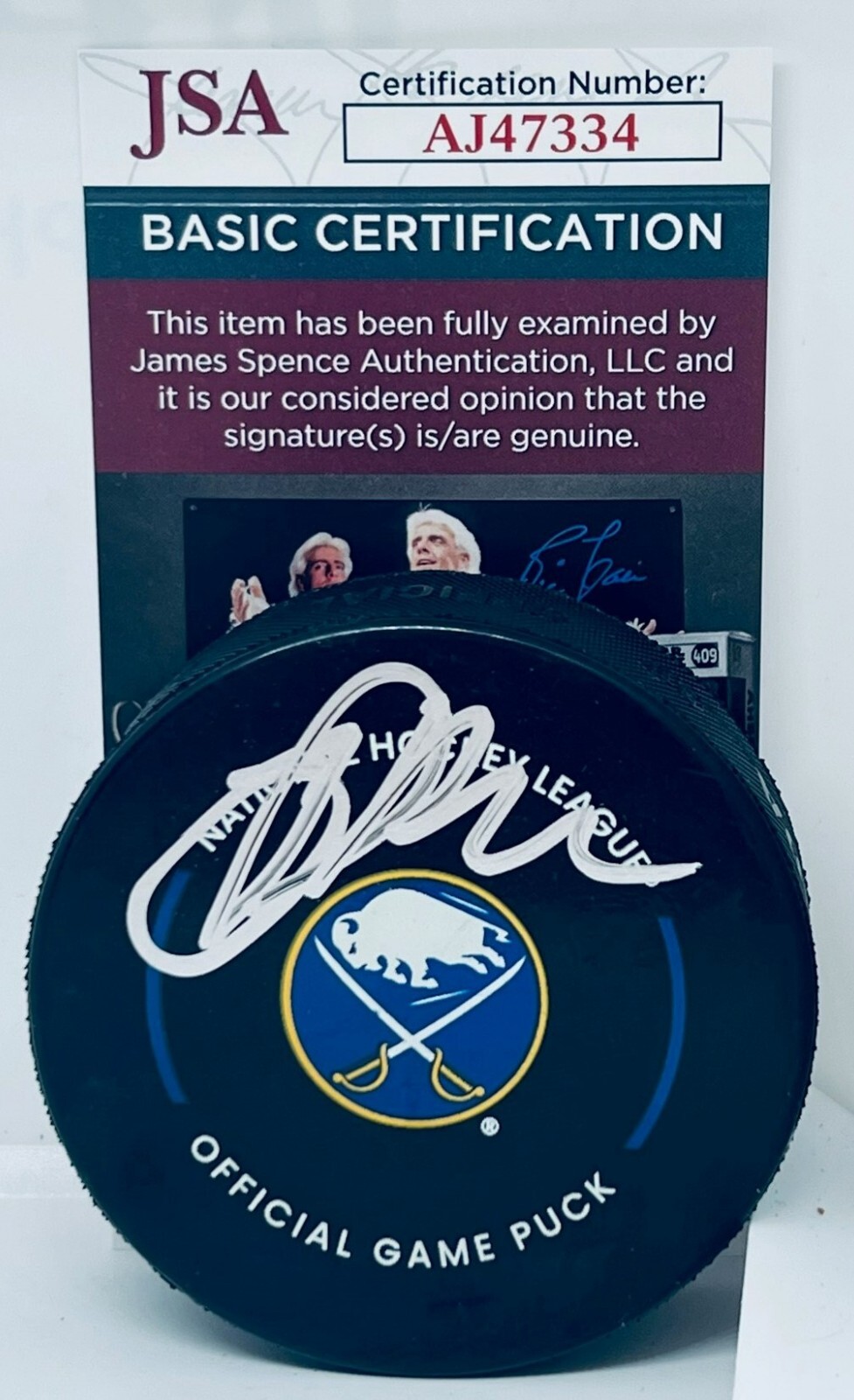 Owen Power signed Buffalo Sabres Official Game Puck autographed JSA