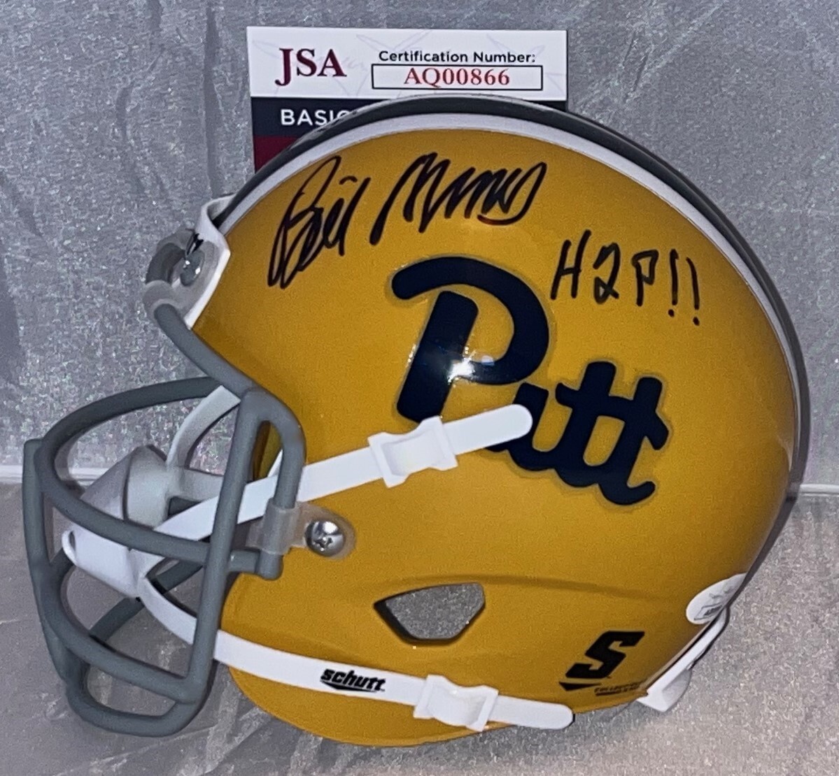 BILL MAAS KC CHIEFS SIGNED PITT PANTHERS THROWBACK MINI HELMET AUTOGRAPHED JSA COLLECTIBLE MEMORABILIA