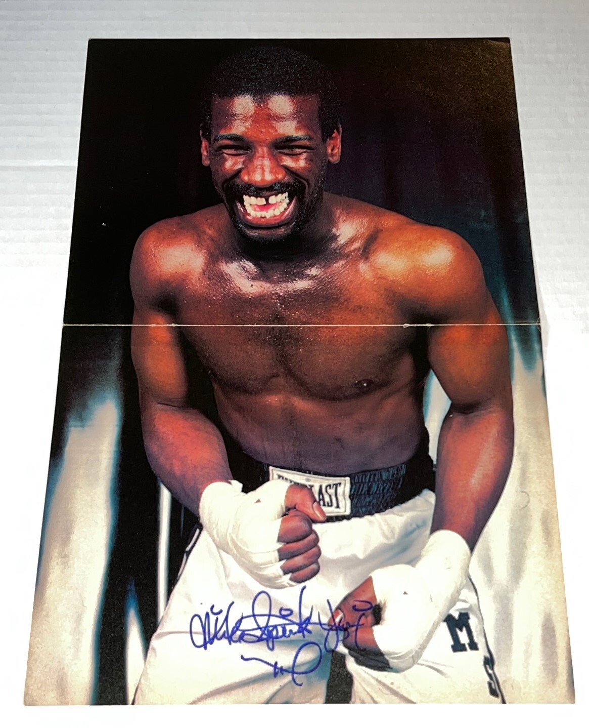 Michael Spinks Jinx signed Magazine Page Boxing Champ autographed