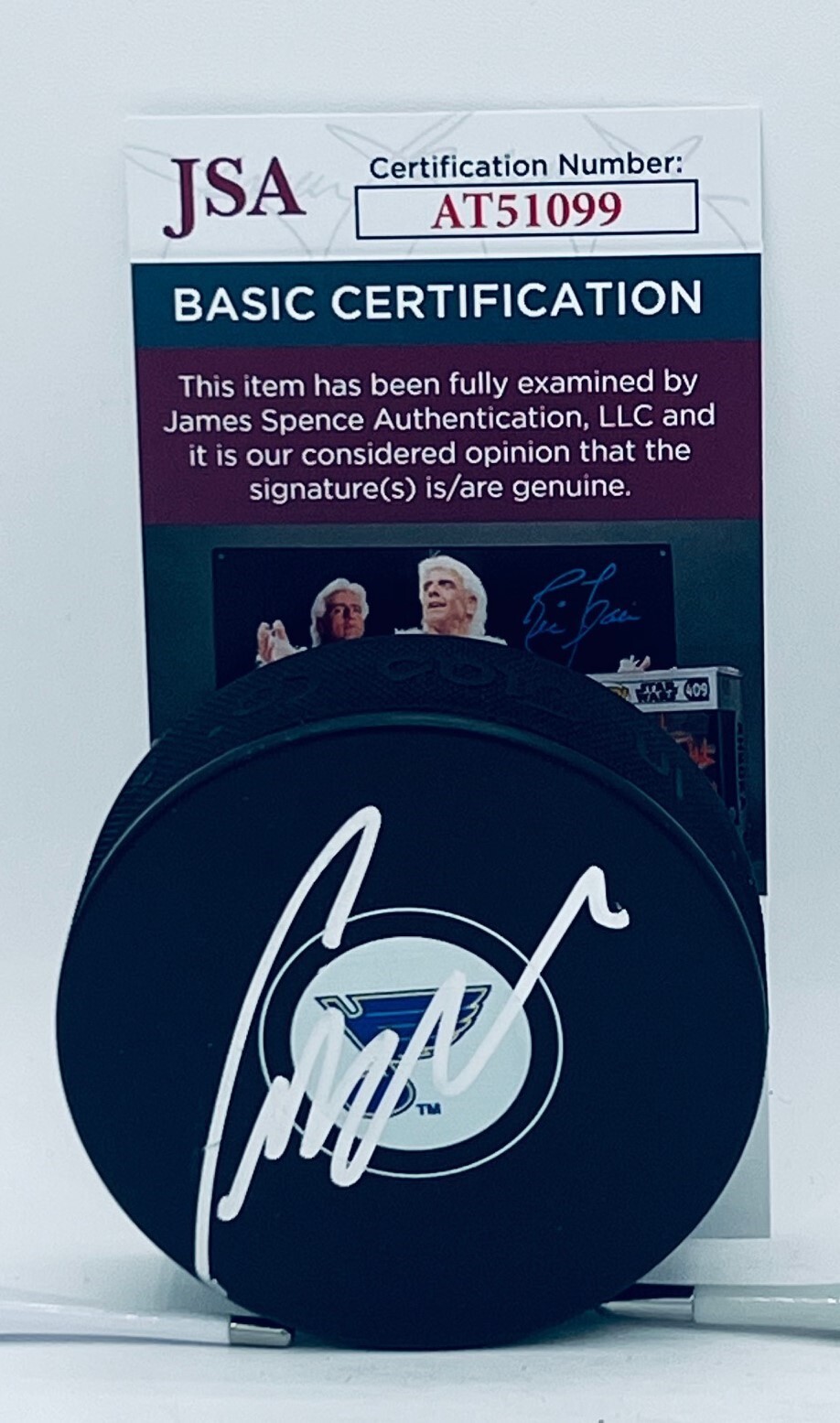 Craig Berube signed St. Louis Blues Logo Puck autographed JSA