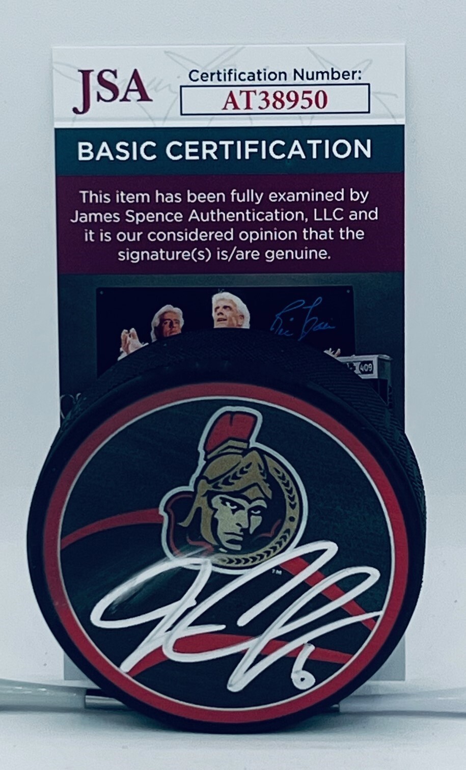 Jakob Chychrun signed Ottawa Senators Reverse Retro Puck autographed JSA