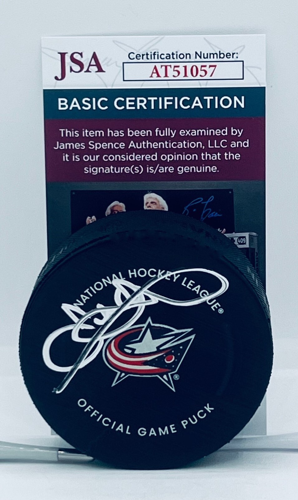 John Davidson signed Columbus Blue Jackets Official Game Puck autographed JSA