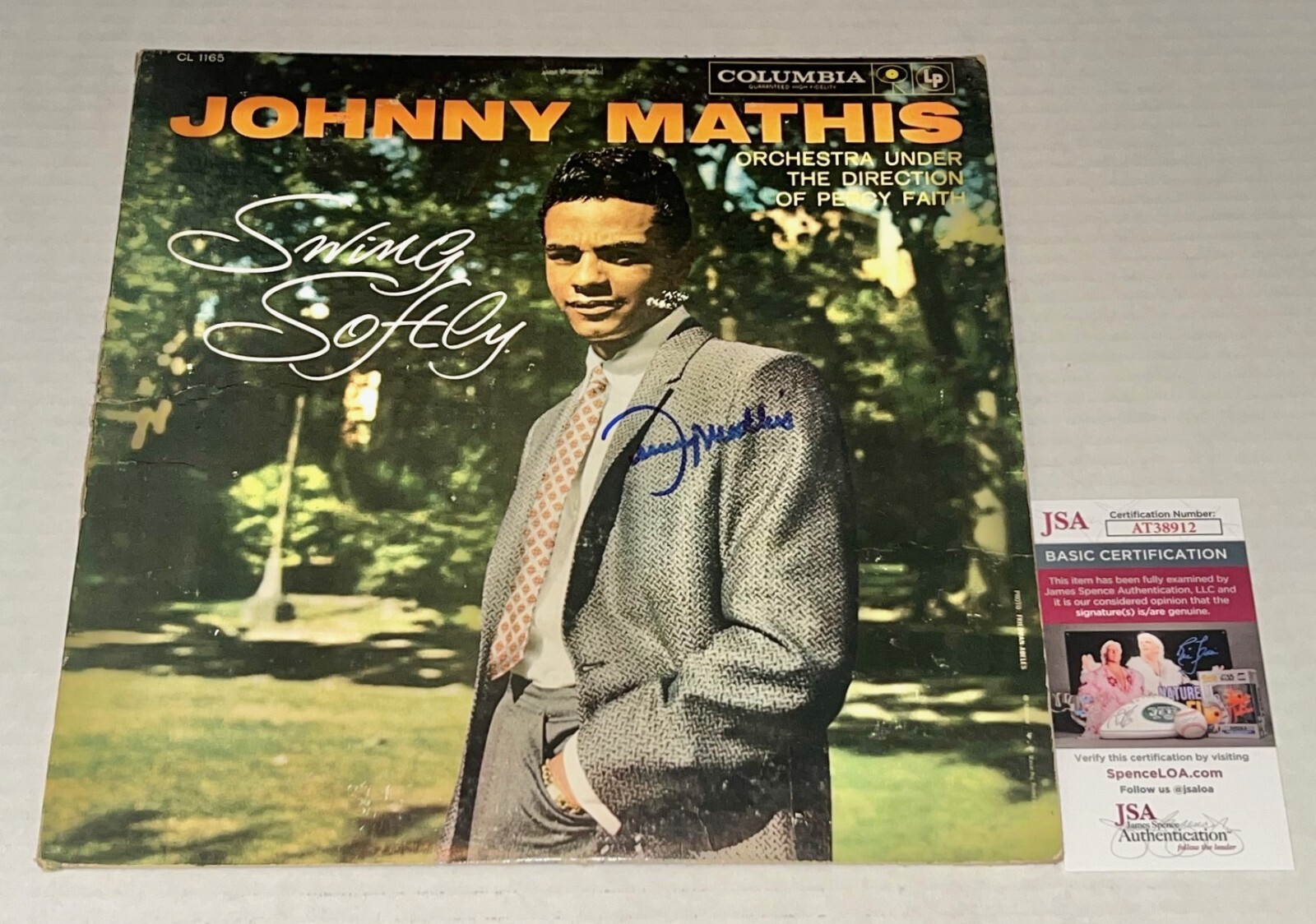 Johnny Mathis signed Swing Softly Album Vinyl autographed JSA