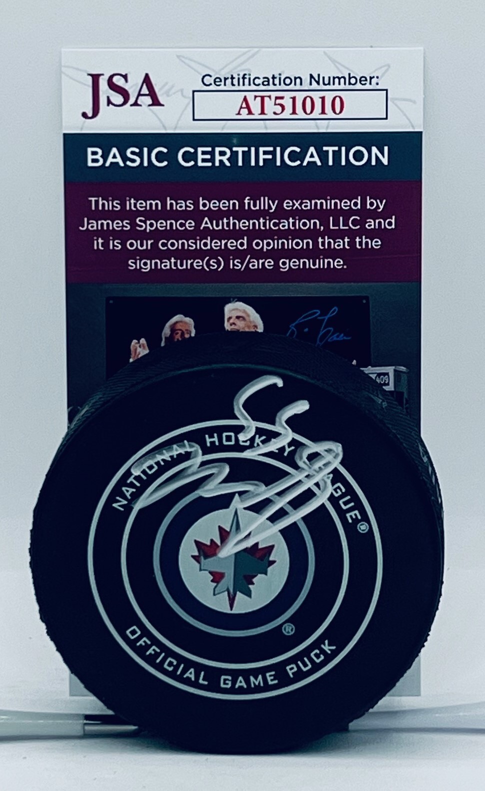 Mark Scheifele signed Winnipeg Jets Official Game Puck autographed JSA