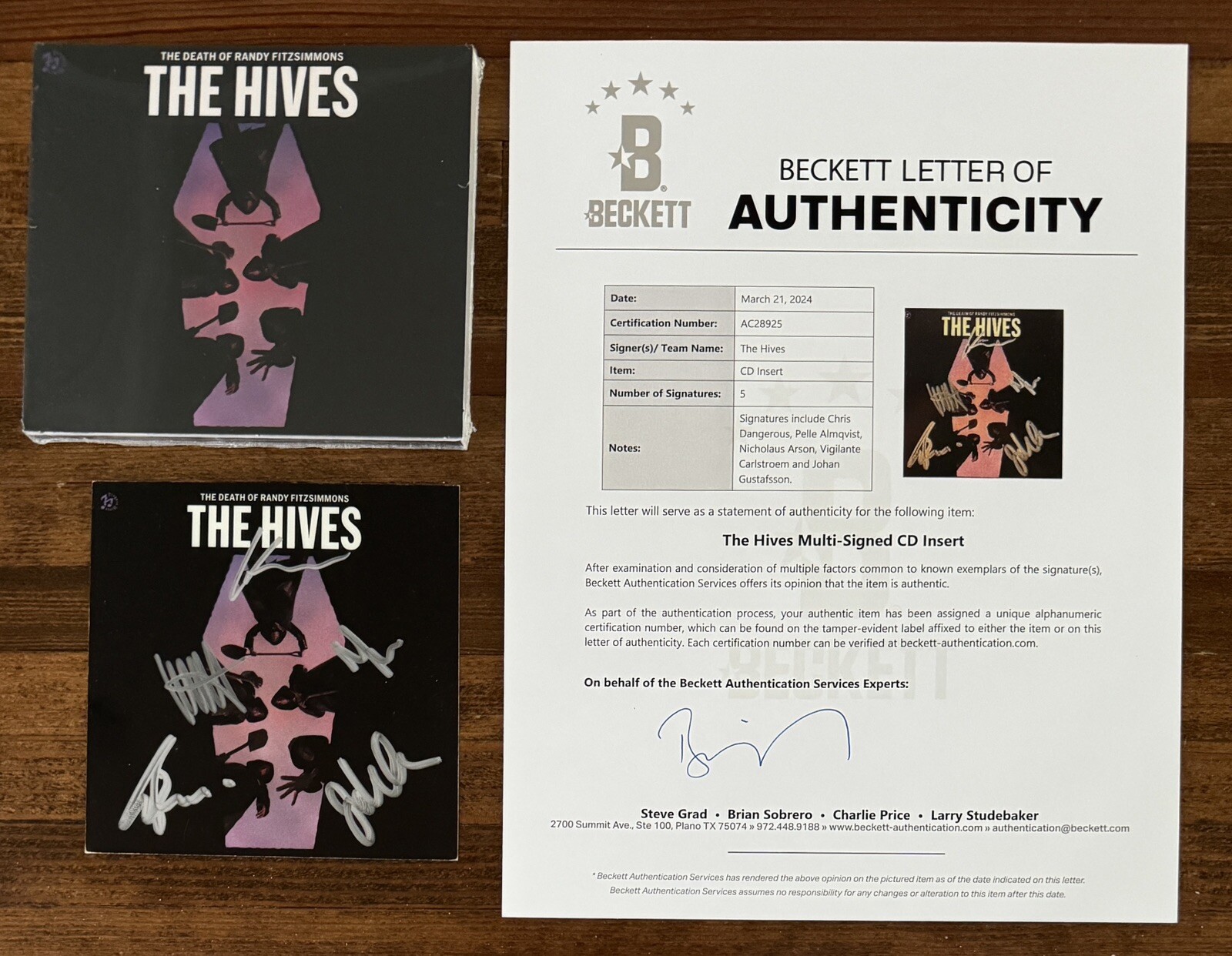 SIGNED FULL BAND The Hives Death Of Randy CD AUTOGRAPHED BAS Beckett COA