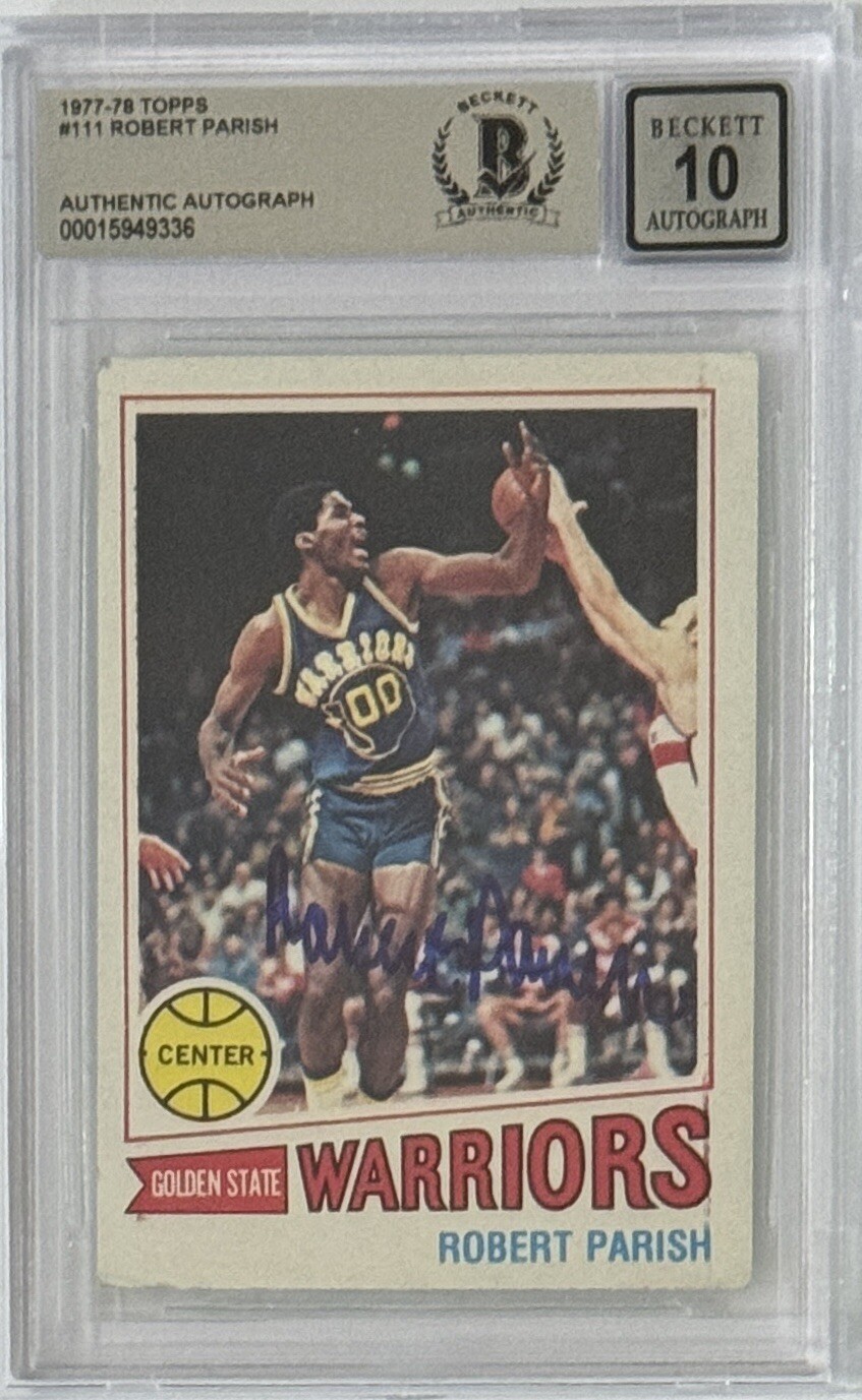 1977 TOPPS ROBERT PARISH BOSTON CELTICS HOF SIGNED RC CARD BAS BGS 10 AUTOGRAPH