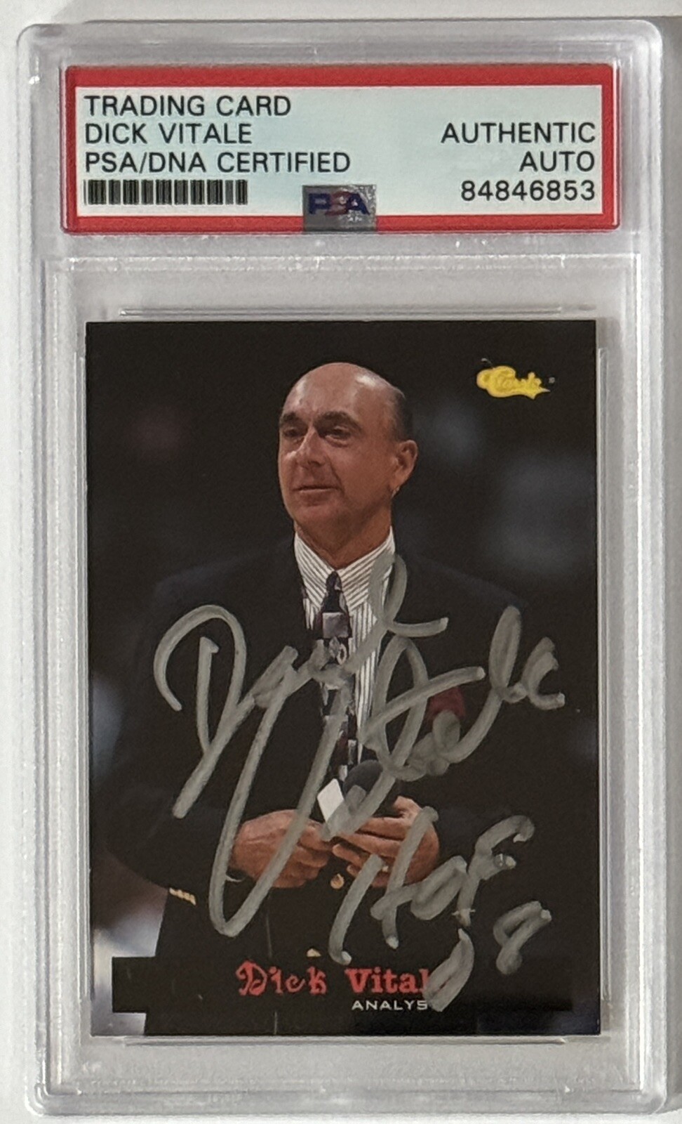 1994 CLASSIC BASKETBALL DICK VITALE NCAA ESPN SIGNED CARD PSA DNA COA AUTOGRAPH