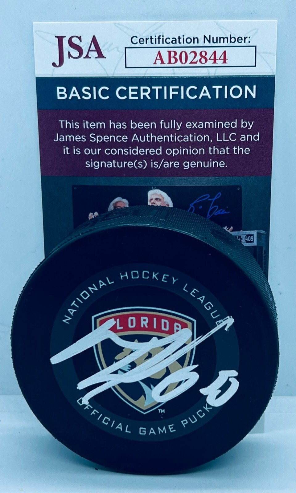 MacKenzie Weegar signed Florida Panthers Official Game Puck autographed JSA