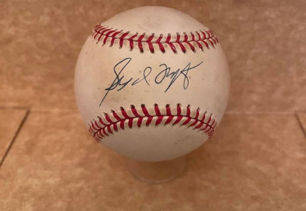 SID MONGE PHILLIES/PADRES SIGNED AUTOGRAPHED N.L. BASEBALL BECKETT AUTH