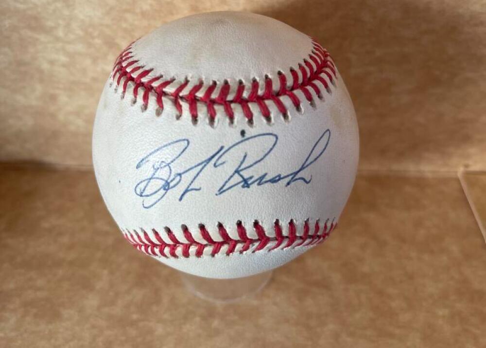 BOB RUSH MILWAUKEE BRAVES SIGNED AUTOGRAPHED N.L. BASEBALL BECKETT AUTH