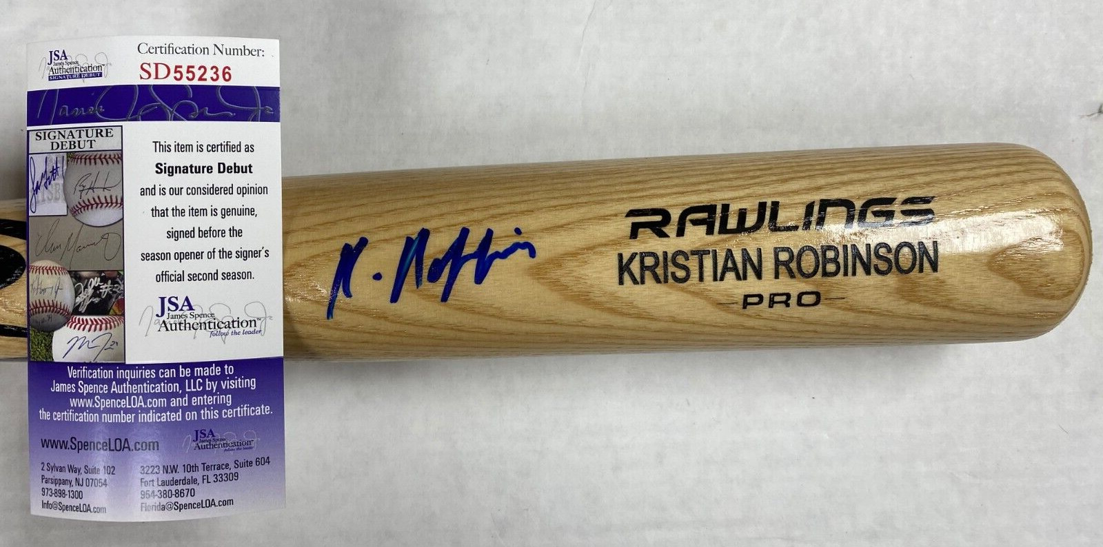 KRISTIAN ROBINSON ARIZONA DIAMONDBACKS SIGNED AUTO RAWLINGS ENGRAVED BAT JSA