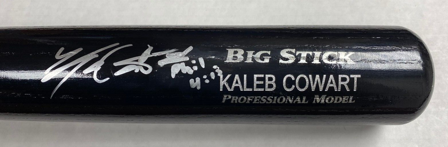 KALEB COWART ANGELS SIGNED AUTOGRAPHED AUTO BLACK RAWLINGS ENGRAVED BAT W/COA *