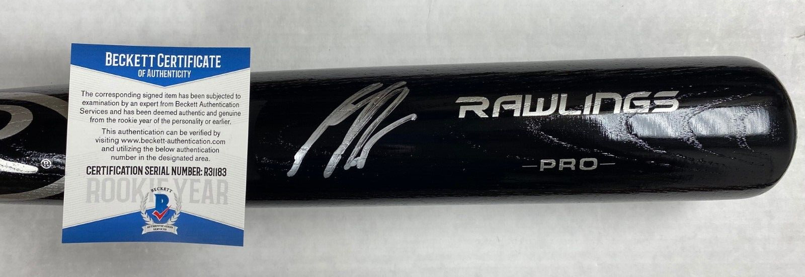 SETH BEER ARIZONA DIAMONDBACKS SIGNED AUTOGRAPHED RAWLINGS BLACK BAT BECKETT *