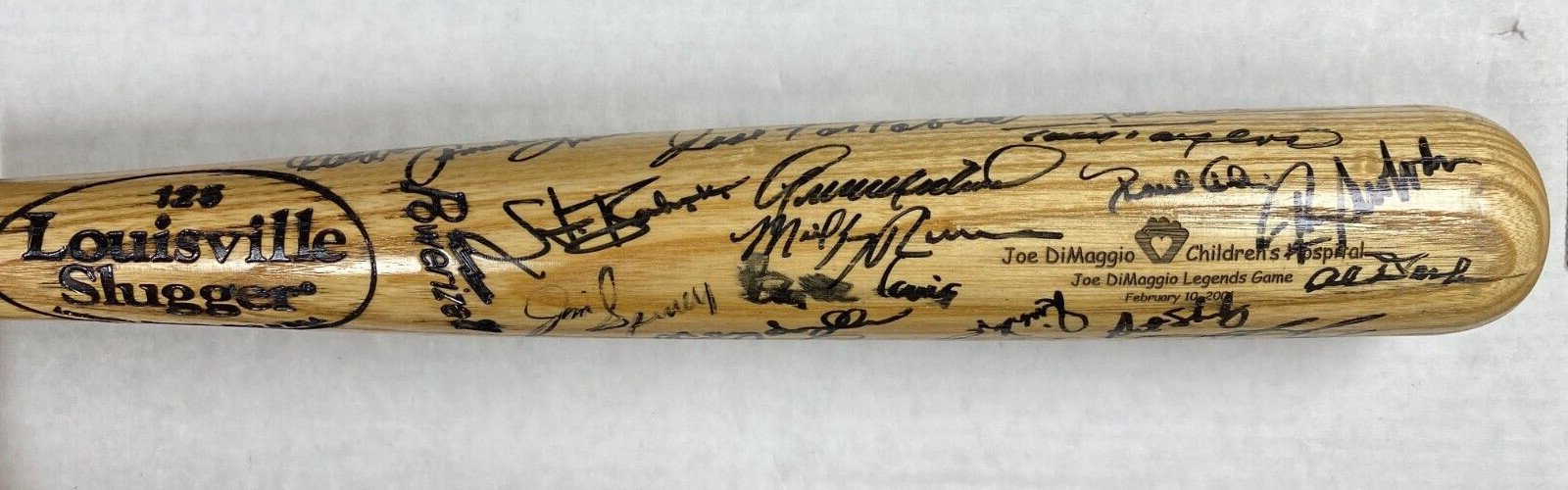 MLB LEGENDS SIGNED JOE DIMAGGIO CHILDRENS HOSPITAL BAT W/COA AL DOWNING +++ A