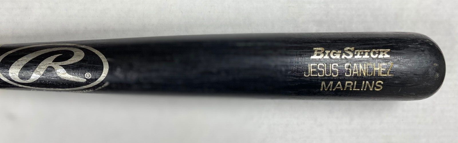 JESUS SANCHEZ MIAMI MARLINS GAME USED BIG STICK BLACK BASEBALL BAT