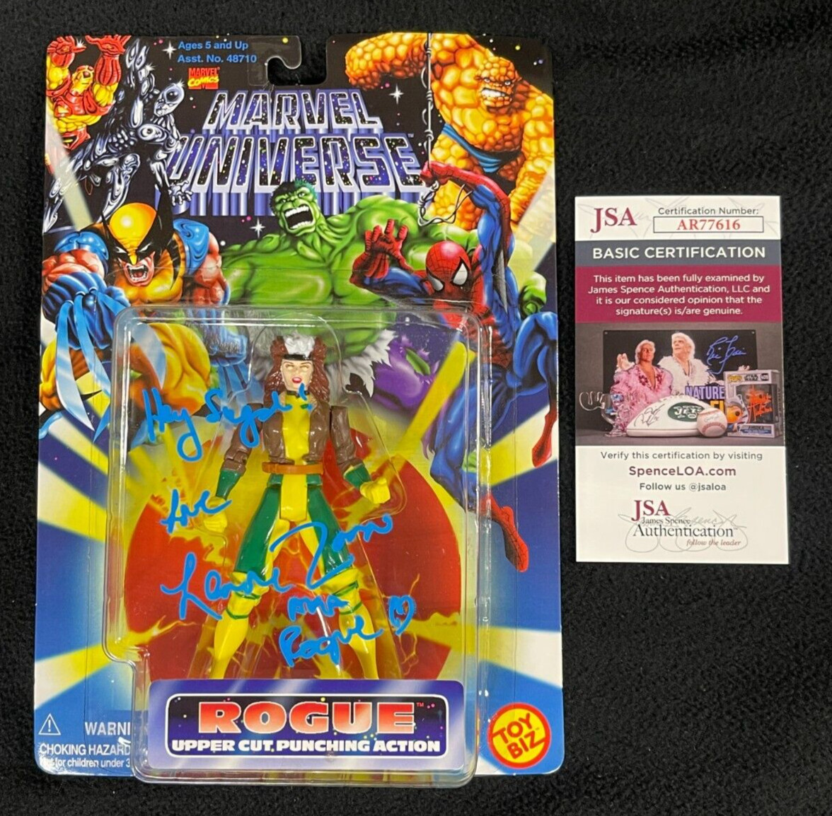 Lenore Zann Signed & Inscribed X-Men Marvel Universe Rogue Action Figure JSA COA