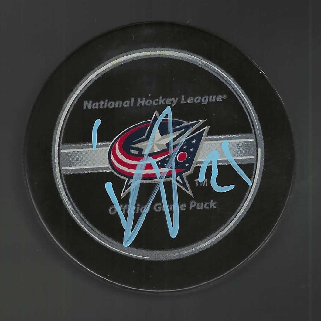 Kerby Rychel Signed Columbus Blue Jackets Official Game Puck