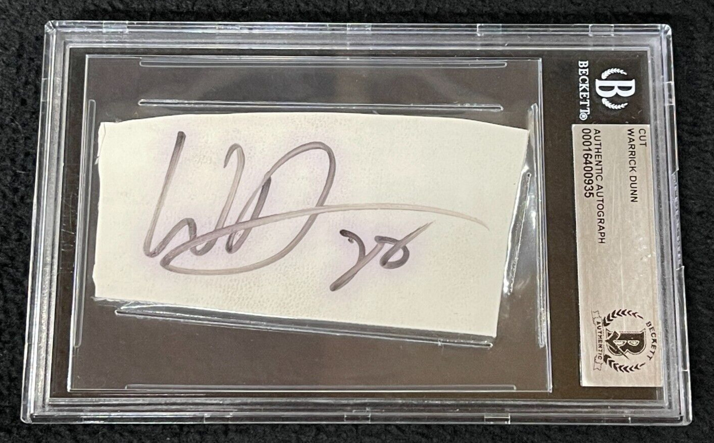 Warrick Dunn Signed Tampa Bay Buccaneers Cut Autograph Beckett Certified