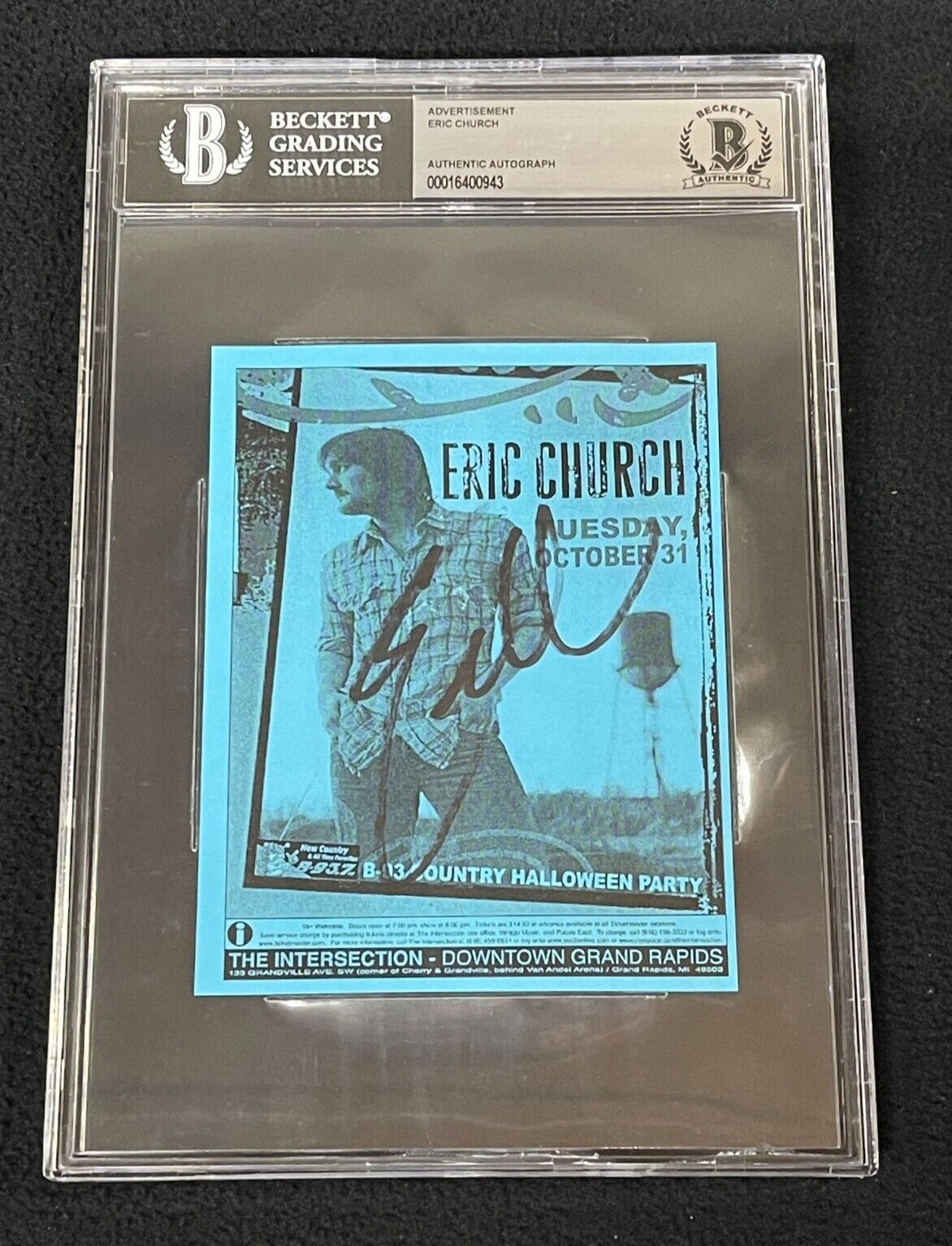 Eric Church Signed 2006 Grand Rapids MI Concert Flyer Beckett Authenticated