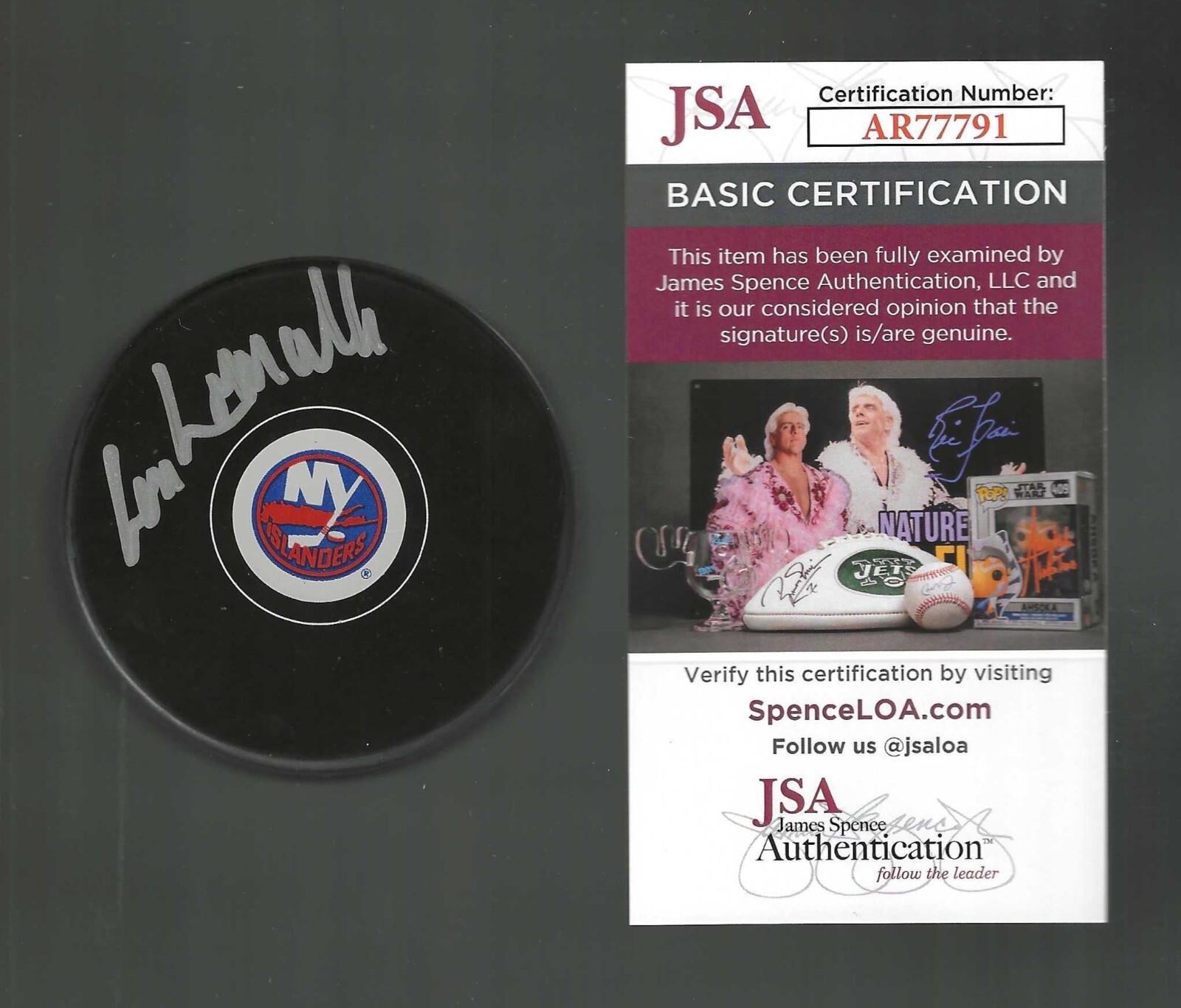 Lou Lamoriello Signed New York Islanders Puck JSA COA