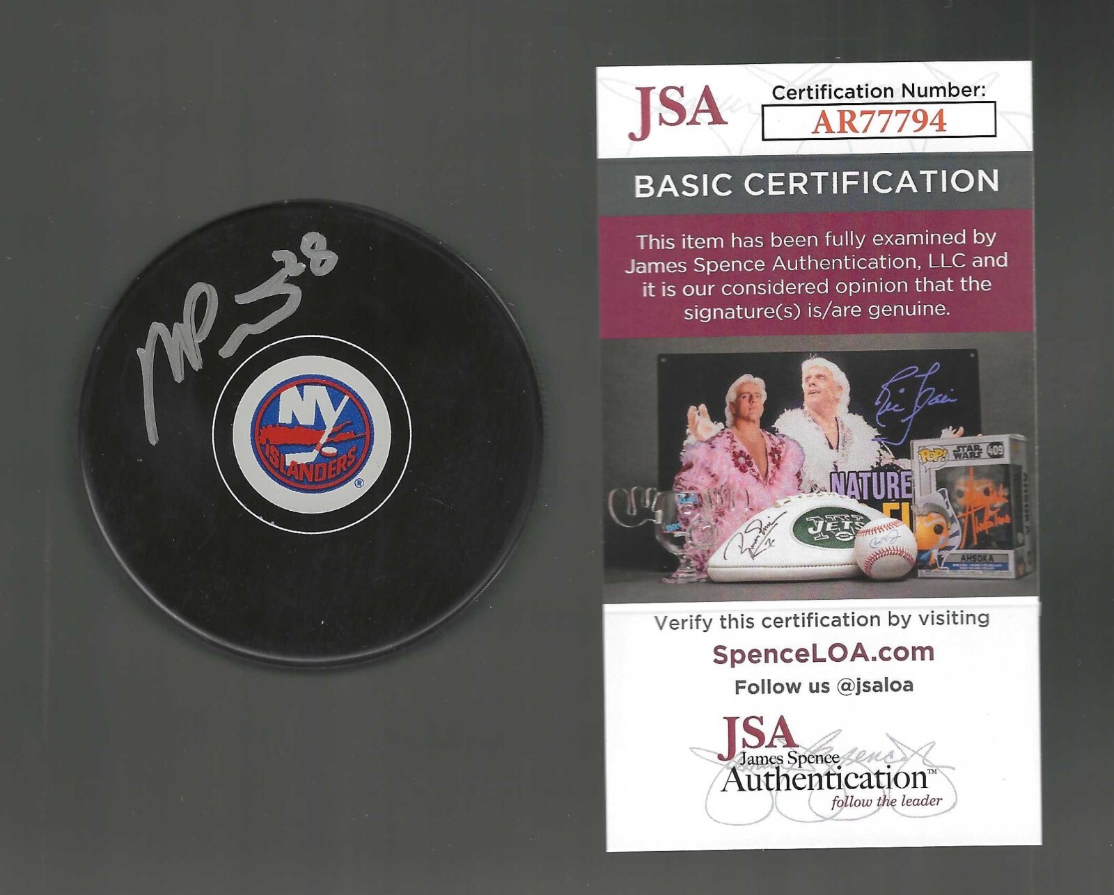 Alexander Romanov Signed New York Islanders Puck JSA COA