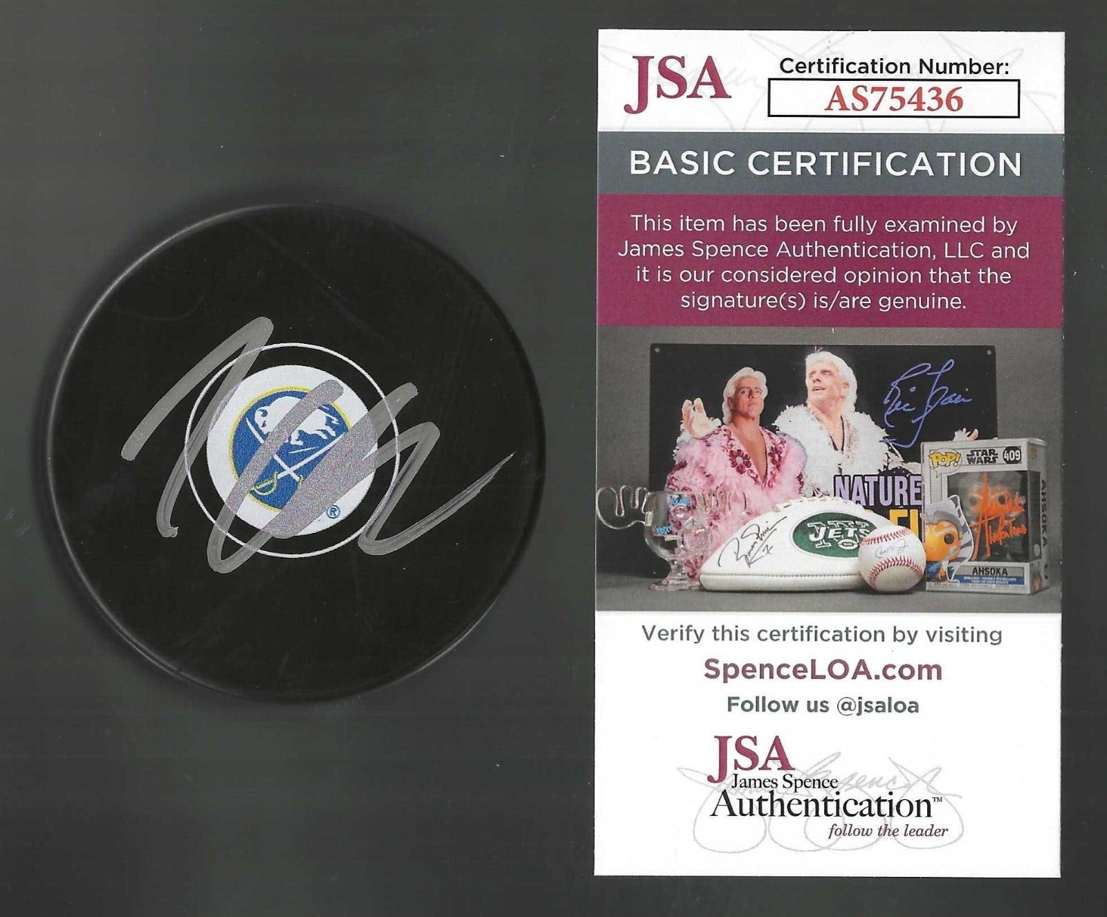 Kale Clague Signed Buffalo Sabres Puck JSA COA