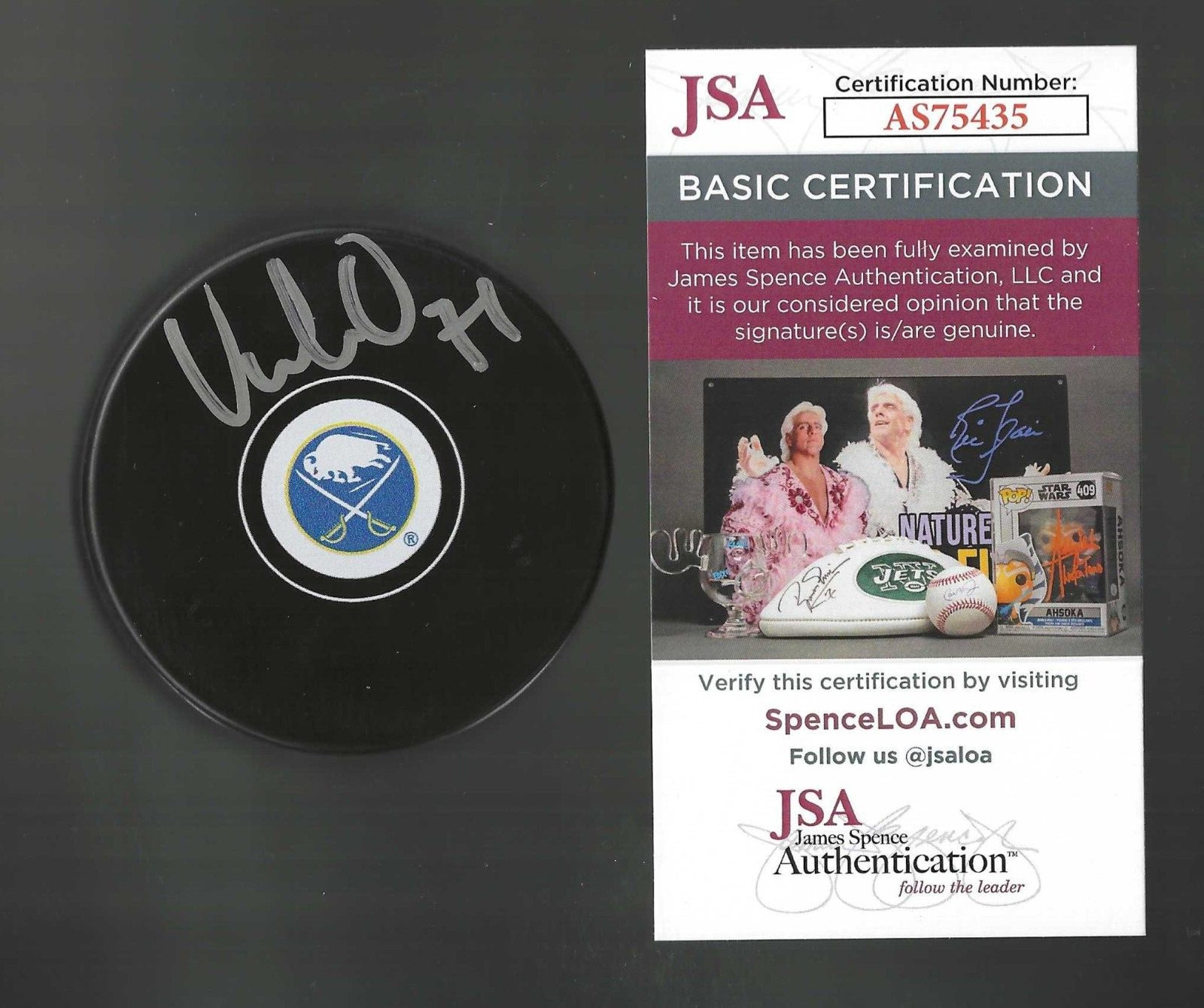 Victor Olofsson Signed Buffalo Sabres Puck JSA COA