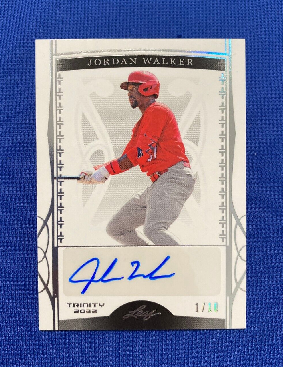 2022 LEAF TRINITY JORDAN WALKER CARDINALS AUTO AUTOGRAPHED CARD 1/10 #BA-JW1