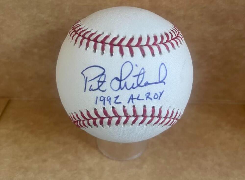 PAT LISTACH 1992 AL ROY BREWERS SIGNED AUTOGRAPHED M.L. BASEBALL BECKETT AUTH