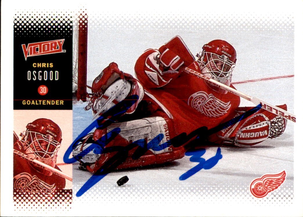 Chris Osgood Signed 2000/01 Victory Card #90 Detroit Red Wings