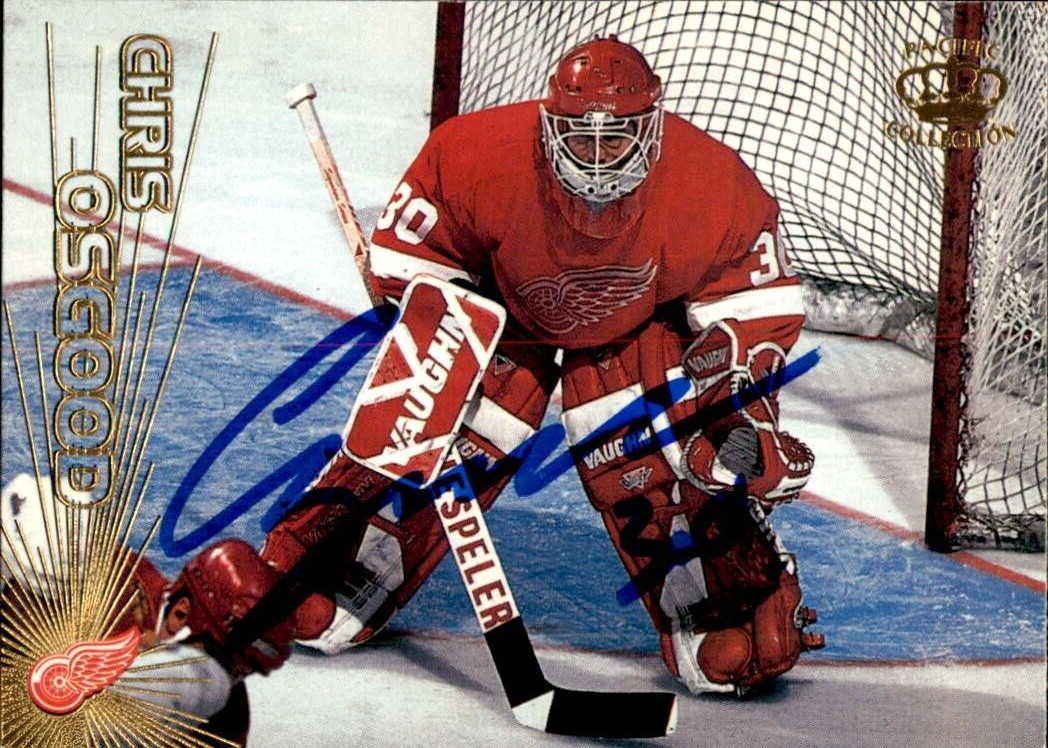 Chris Osgood Signed 1997/98 Pacific Card #137 Detroit Red Wings