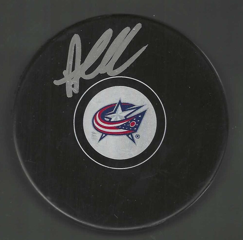 Alexandre Texier Signed Columbus Blue Jackets Puck